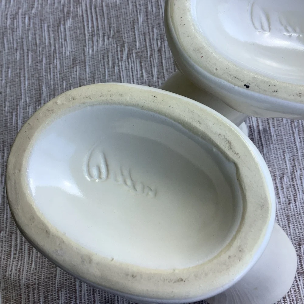 Vintage Set 3 White Weller Cornucopia Vases Vintage Pottery